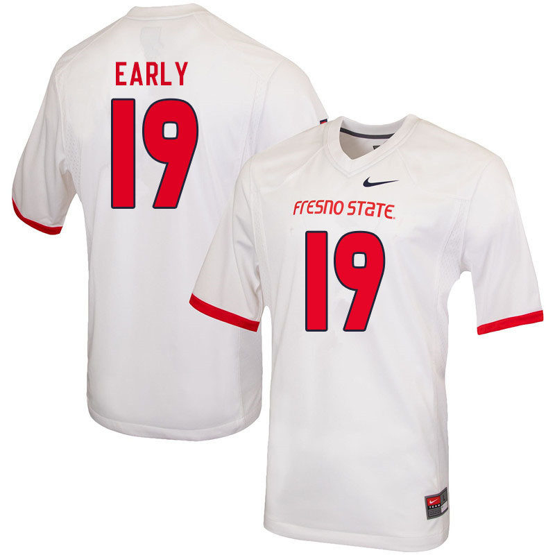 Men #19 Jalan Early Fresno State Bulldogs College Football Jerseys Sale-White